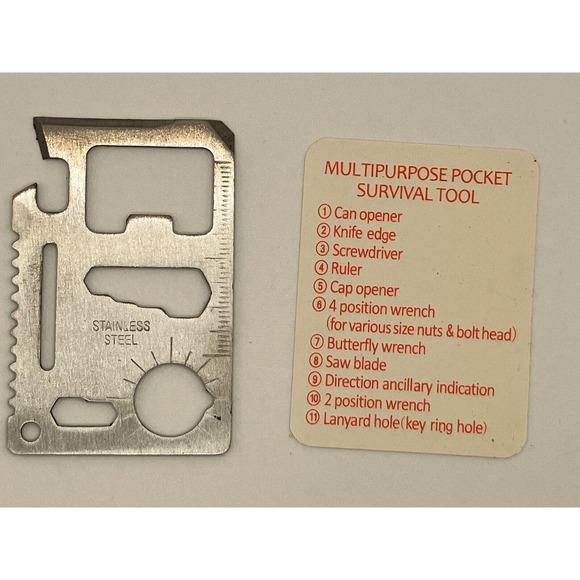 11 Tools Stainless Steel Multipurpose Pocket Survival Tool with case! - Picture 4 of 8